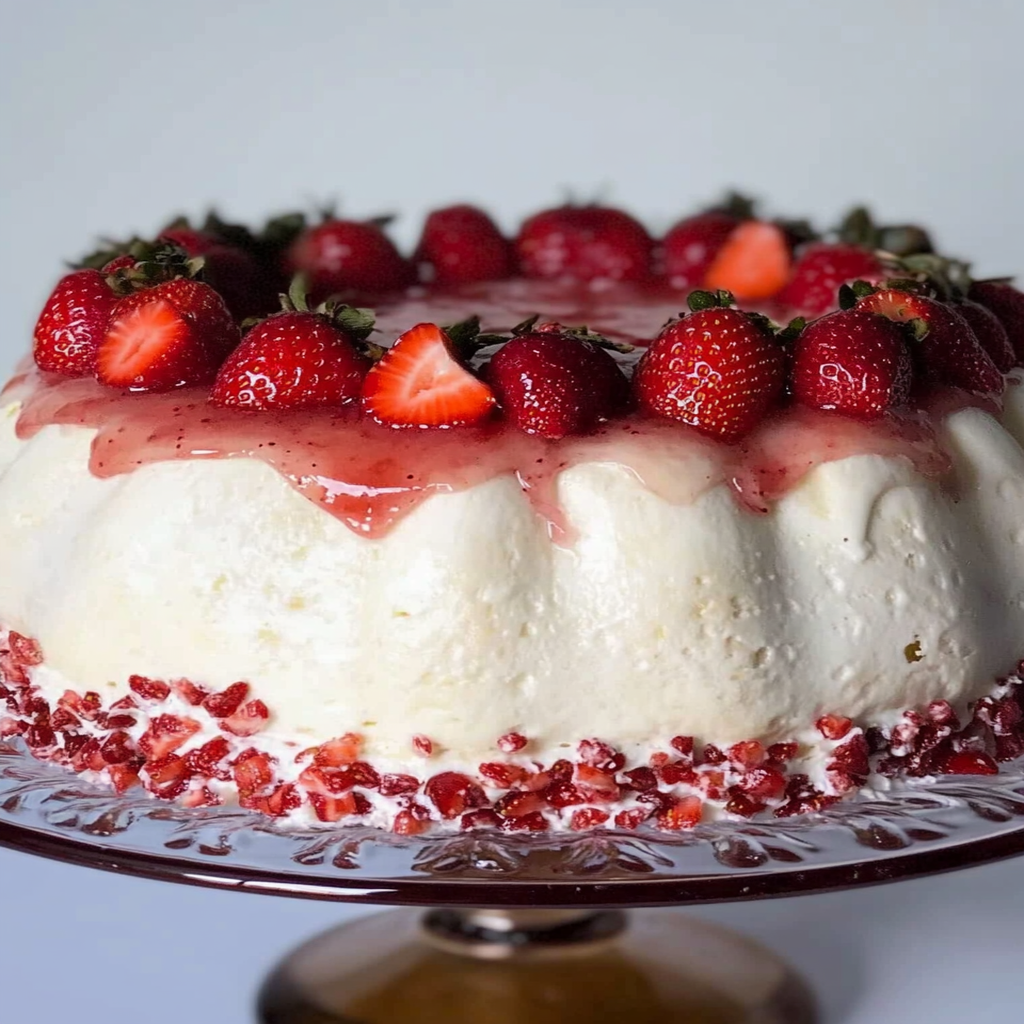 Strawberry Filled Angel Food Cake