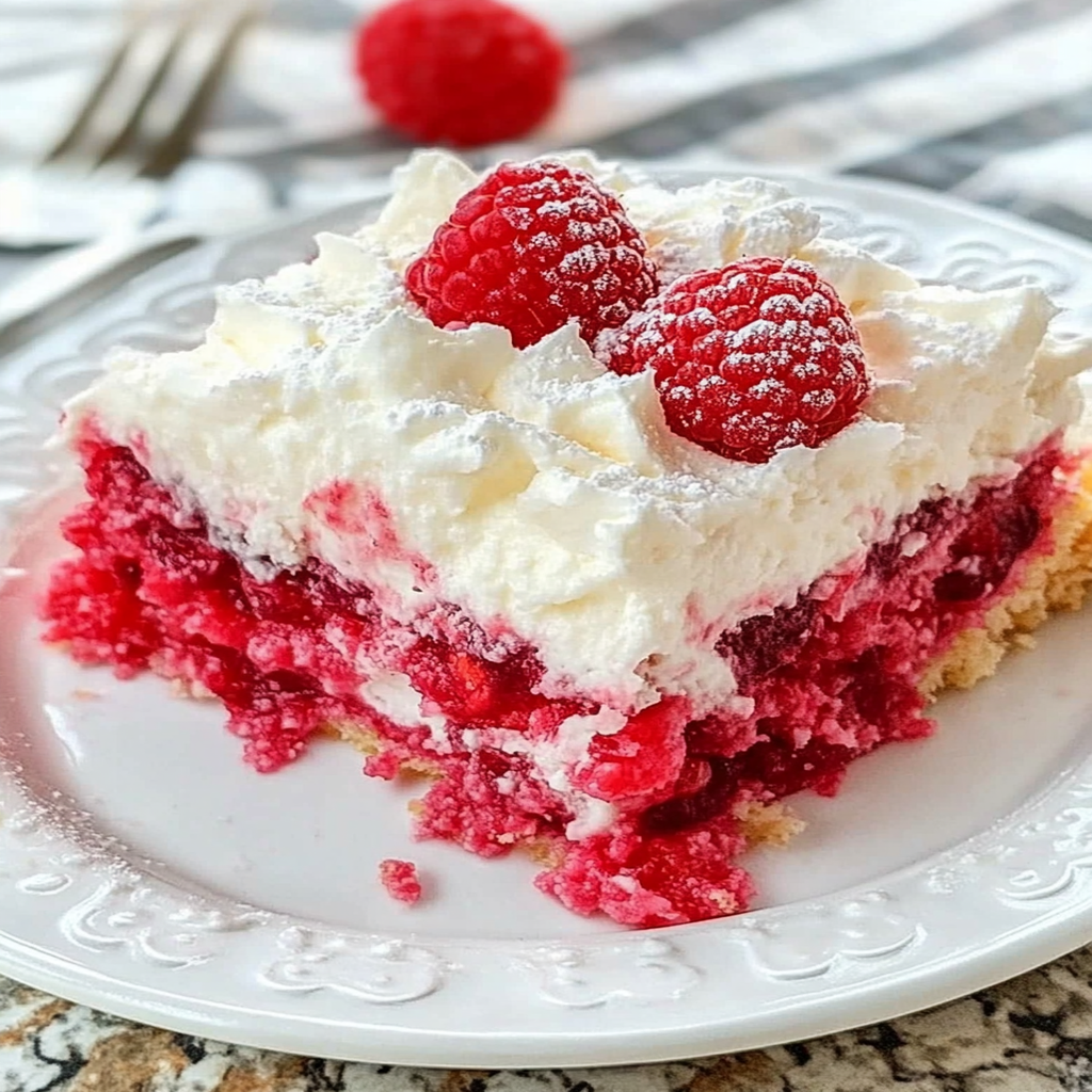 Raspberry Zinger Poke Cake