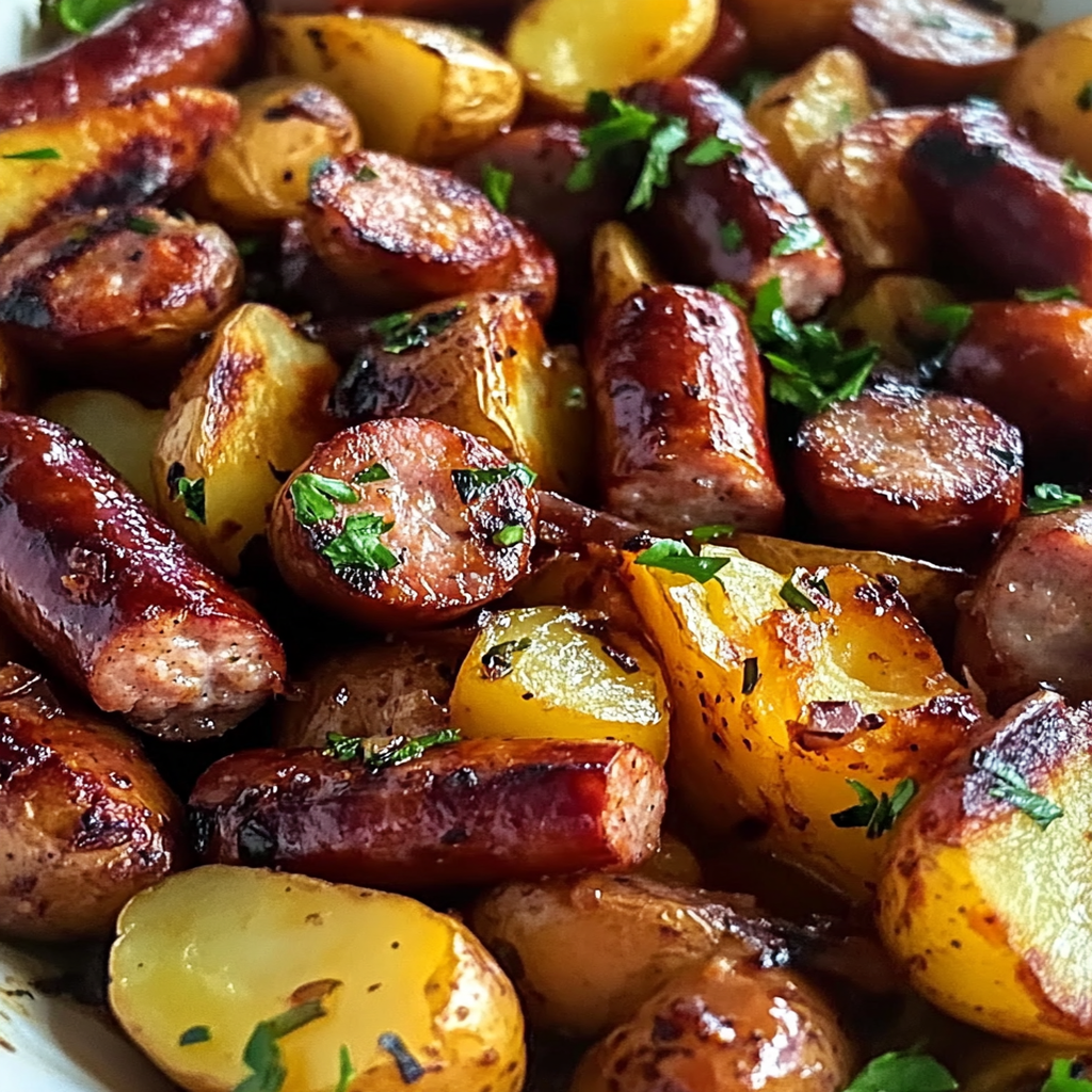 Oven Roasted Smoked Sausage Potatoes