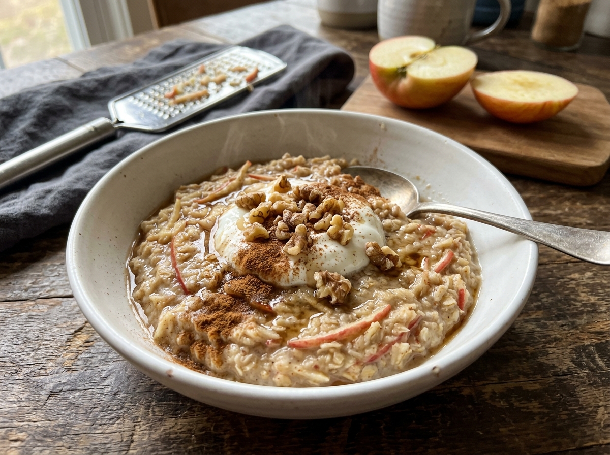 Creamy Grated Apple No-Boil Oatmeal