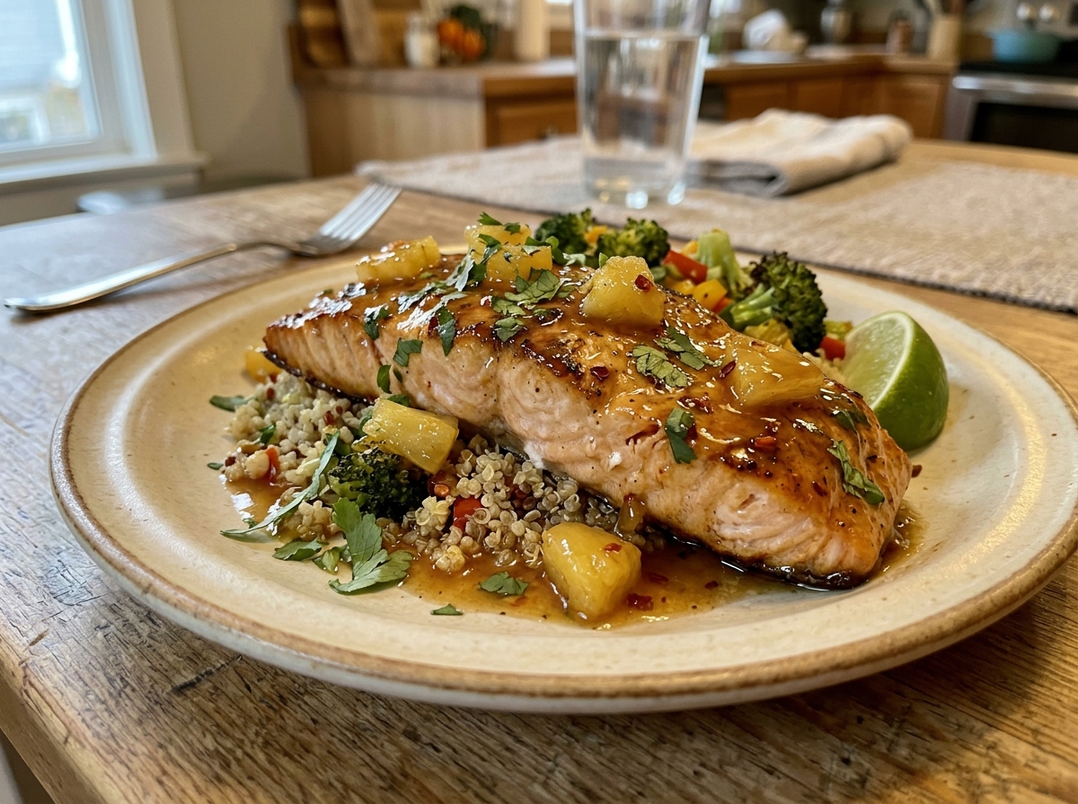 Honey Pineapple Glazed Salmon Recipe is a must-try! | Easy Weeknight Meal