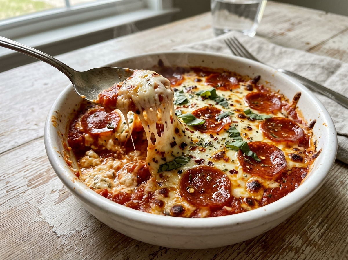 Keto Cottage Cheese Pizza Bowl