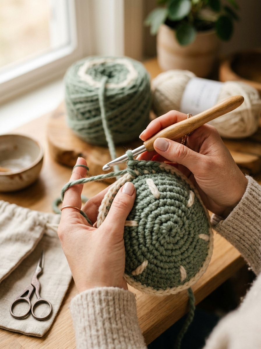 Crocheting the turtle shell